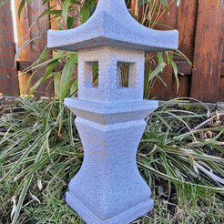 Pagode_animation.gif STL file Pagoda Japanese garden lamp・3D print design to download, gamework