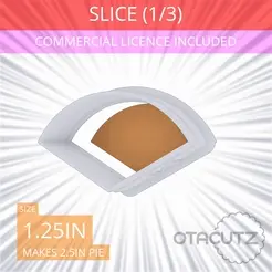 1-3_Of_Pie~1.25in.gif 3D file Slice (1∕3) of Pie Cookie Cutter 1.25in / 3.2cm・3D printer model to download