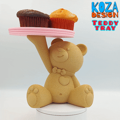 TEDDY-TRAY-01.gif STL file TEDDY TRAY, Decorative, Jewelry, and Pastry Serving Solutions・3D print design to download