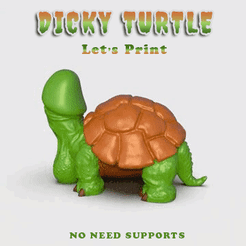 LBRO2064.gif STL file Dicky Turtle V8 🐢・3D printer model to download