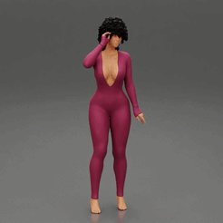 ezgif.com-gif-maker.gif Archivo 3D Chica posando en pijama con la solapa del trasero abierta Sexy Sleep Suit Modelo de impresión 3D de nieve・Modelo de impresora 3D para descargar, 3DGeshaft