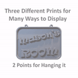 Mason-GIF.gif Mason's Room Sign - Includes desk stand, wall hanging points and door mounting points - Can be filled with Crafting Resin