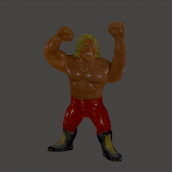GIF.gif STL file WWF WWE SIMBA EARL OF POWER WENTOYS SERIES 1 HASBRO WRESTLING CHAMPS・Model to download and 3D print, vadi