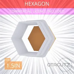 Hexagon~1.5in.gif Hexagon Cookie Cutter 1.5in / 3.8cm