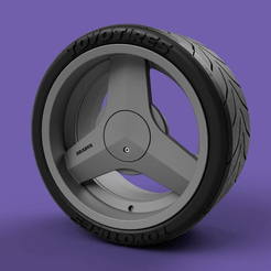 ezgif.com-gif-maker.gif STL file Brabus Monoblock II Style - Scale Model Wheel set - 17-18" - Rim and Tyre・Template to download and 3D print, PixelSun
