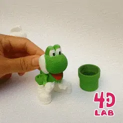 gifffffffff.gif STL file Yoshi (Yossy) Mario Dinosaur (Flexi, print-in-place)・3D printer design to download
