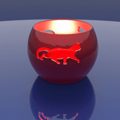 Photophore-5.gif STL file Candle holder - Cat candle holder・3D printable design to download, arvylegris