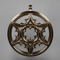 Gothic-Amulet-2.gif STL file Gothic Amulet #2・3D printer model to download, 3rotors