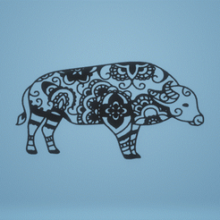 buffalo.gif STL-Datei mandala zentangle water buffalo herunterladen • Vorlage für den 3D-Druck, satis3d