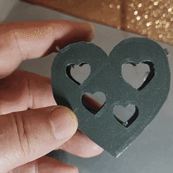 love-coeur.gif Файл STL Брелок для ключей DUAL ILLUSION сердце любовь・Шаблон для 3D-печати для загрузки