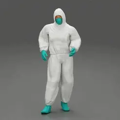 ezgif.com-gif-maker-8.gif Archivo 3D hombre con traje antivirus de pie・Modelo para descargar y imprimir en 3D