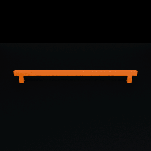 Cabinet pull 320 mm hole spacing - square bar handle, M4 blind hole, no supports