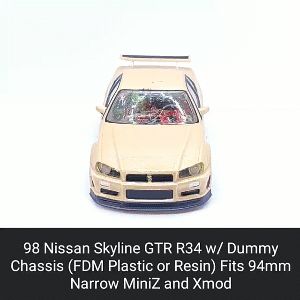 🐚 98 Skyline GTR R34 Body Shell with Dummy Chassis (Xmod