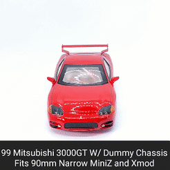 99-3000GT.gif STL file 99 3000GT Body Shell with Dummy Chassis (Xmod and MiniZ)・3D printer model to download