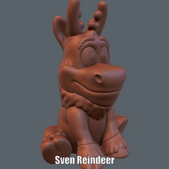 Sven-Reindeer.gif STL-Datei Sven Reindeer (Einfacher Druck ohne Unterstützung) herunterladen • Objekt zum 3D-Drucken, Alsamen