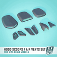 0.gif Hood scoops / Air vents pack for 1:24 scale model cars