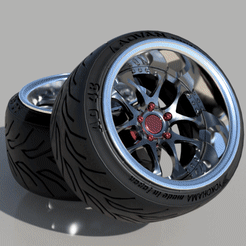 ezgif-2-36139dca86.gif Download STL file SSR MINERVA 18inch rims With Advan TIRES for diecast and scale models • Object to 3D print, Dirty_customs