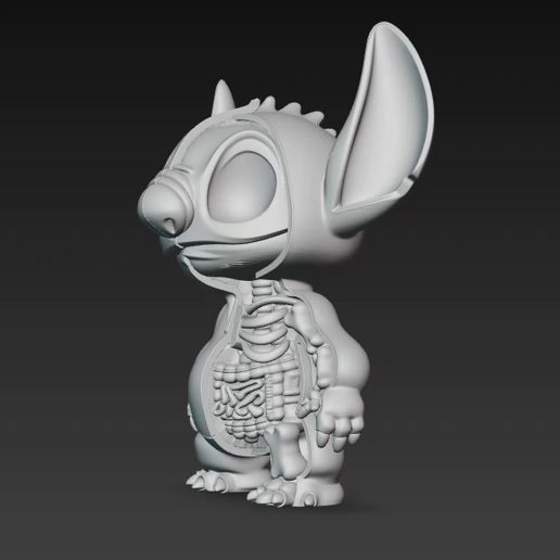 🎨 Stitch Anatomy: Art Toy Sculpture for 3D Printing・Archivo STL para ...