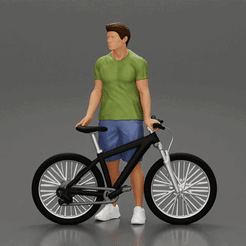 ezgif.com-gif-maker-3.gif 3D file Young Man Standing In The Forest Posing Proudly With His Bike・Model to download and 3D print