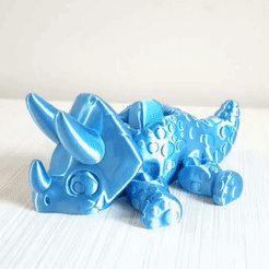 Triceractor.gif STL file Triceratops Flexi Dinosaur・3D printing model to download