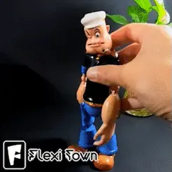 Gif.gif Free STL file Flexi Print-in-Place Popeye・3D printing idea to download
