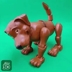 Golden-Retriever-Dog-STL.gif Golden Retriever STL, Dog Print In Place Flexi 3D Model