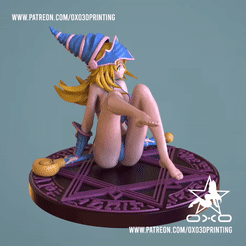 OXO3D_Dark_Magician_Girl.gif 3D file Dark Magician Girl - Yu-Gi-Oh SFW and NSFW・Template to download and 3D print