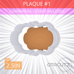 Plaque_1~2.5in.gif Plaque #1 Cookie Cutter 2.5in / 6.4cm