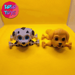 My-Video1.gif STL file CUTE DOG PAIR,PRINT-IN-PLACE ARTICULATED ,CUTE-FLEXI・3D printing design to download