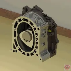 _Wankel-MONOROTORE.gif STL file MAZDA WANKEL SINGLE ROTOR - ROTARY ENGINE・3D print object to download