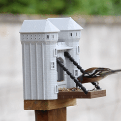 VIDÉO-OISEAU-MANGEOIR.gif STL file BIRD FEEDER & DRINKER & CUP・3D printer model to download