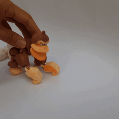 20220410_145555.gif 3D file Donkey Kong Monkey (Flexi, print-in-place)・3D print model to download