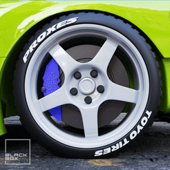 0.gif 3D file Tarmac Style Wheel, brake and Tire for diecast and RC model 1/64 1/43 1/24 1/18 1/10....・3D printing template to download, BlackBox