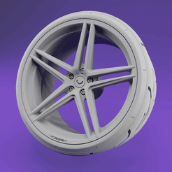 ezgif-4-f3a81390be.gif STL file Vossen VFS-5 style - Scale Model Wheel set - 19-20" - Rim and Tyre・3D printer model to download