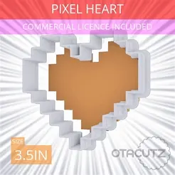 Pixel_Heart~3.5in.gif Pixel Heart Cookie Cutter 3.5in / 8.9cm