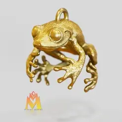 Frog-Pendant.gif Fichier STL Pendentif grenouille - moulage de bijoux - Porte-clés - Colliers・Modèle à télécharger et à imprimer en 3D