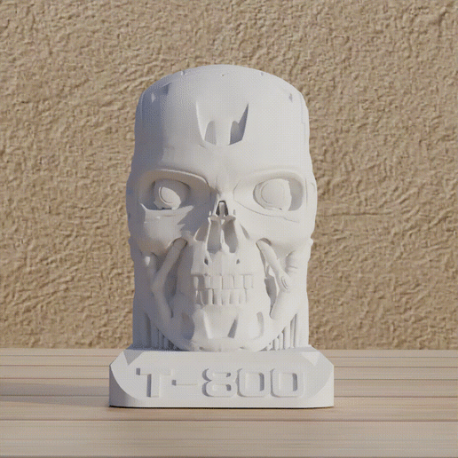 Terminator-T800.gif -Datei Datei: Terminator + Basis und Unterstützung im digitalen Format kostenlos herunterladen • 3D-druckbares Modell, Mak3_Me_Studio