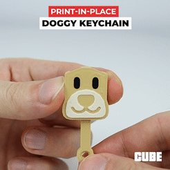 GIF_1.gif Free STL file PRINT-IN-PLACE DOGGY KEYCHAIN・3D printable model to download
