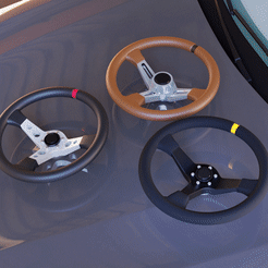 wheelanim.gif Download file Lotse Style Steering Wheel Set for Diecast and Miniatures • 3D printable object, BlackBox