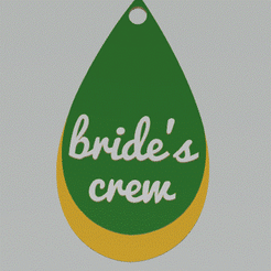 brides-crew-earrings.gif STL file Bachelorette earrings - Brides Crew・3D printer design to download