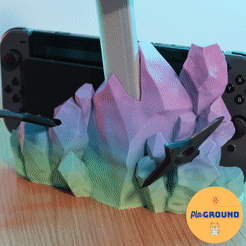 crystaldock.gif STL file Crystal Shuriken Switch Dock・Template to download and 3D print