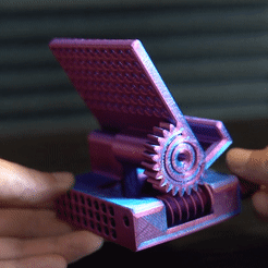worm-gear-gif.gif 3D file Worm Gear Phone Stand (Print-In-Place)・3D printer design to download
