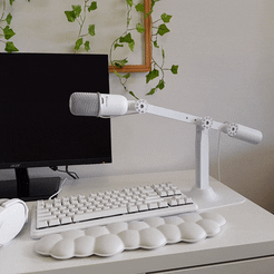 BoomGIF.gif STL file Freestanding Gaming Microphone Boom Stand・Model to download and 3D print