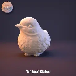 titbird.gif 3D-Datei Meisenvogel-Statue・3D-druckbare Vorlage zum herunterladen