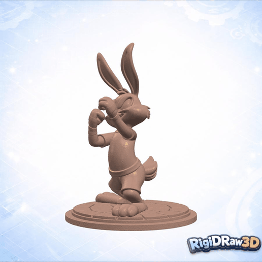 Boxing Rabbit Fighter Stone Sculpture – RDW3D-EY2XK