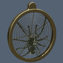 Spider on the Web.gif Télécharger fichier STL Médaillon araignée • Plan à imprimer en 3D, omni-moulage