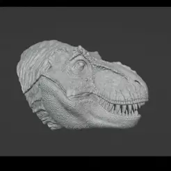 Diseño-sin-título.gif STL file Bust Tyrannosaurus Rex : Jurassic Park : Dinosaur・3D printable model to download