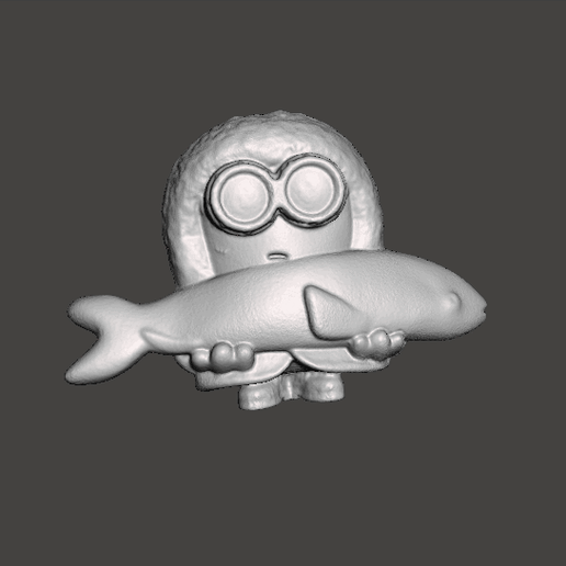 minion with fish .stl .obj - 3D model önizlemesi
