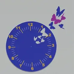 butterfly-explosion-01.gif STL file Butterfly explosion Wall clock -01・3D printer design to download