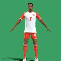 Video_2023-07-24_003002.gif 3D file 3D Rigged Jamal Musiala Bayern Munich 2024・3D print object to download